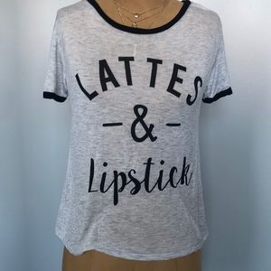 The Classic Novelty Gray T-Shirt Lipstick Latte S